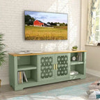 Mueble para TV rústico decorativo floral de 70 pulg. para televisores de hasta 80 pulg.