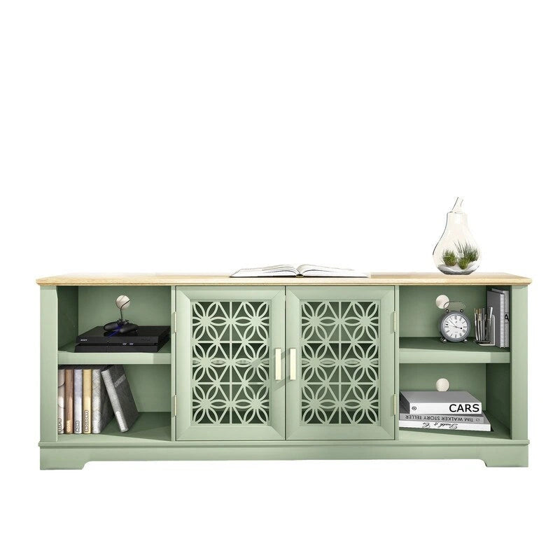 Mueble para TV rústico decorativo floral de 70 pulg. para televisores de hasta 80 pulg.