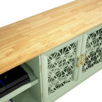 Mueble para TV rústico decorativo floral de 70 pulg. para televisores de hasta 80 pulg.