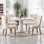Juego de 4 sillas de comedor, sillas de cocina de terciopelo tapizadas de lujo, silla auxiliar con respaldo de asiento acolchado y patas de madera maciza