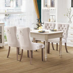 Juego de 4 sillas de comedor, sillas de cocina de terciopelo tapizadas de lujo, silla auxiliar con respaldo de asiento acolchado y patas de madera maciza