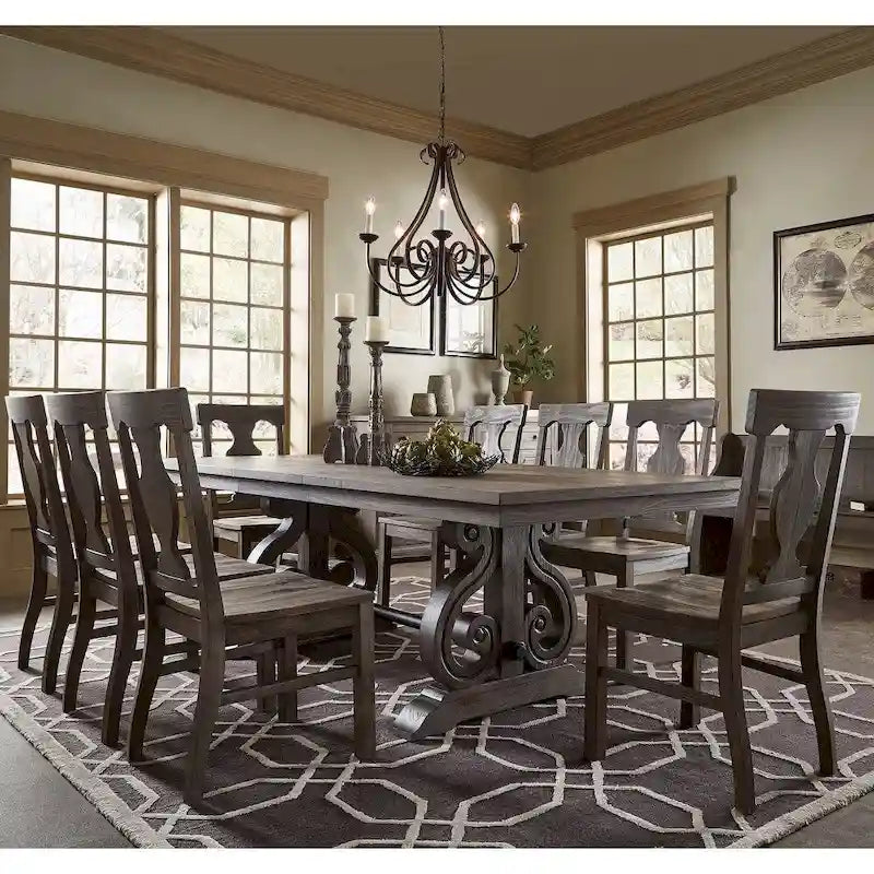 Mesa de comedor de madera extensible