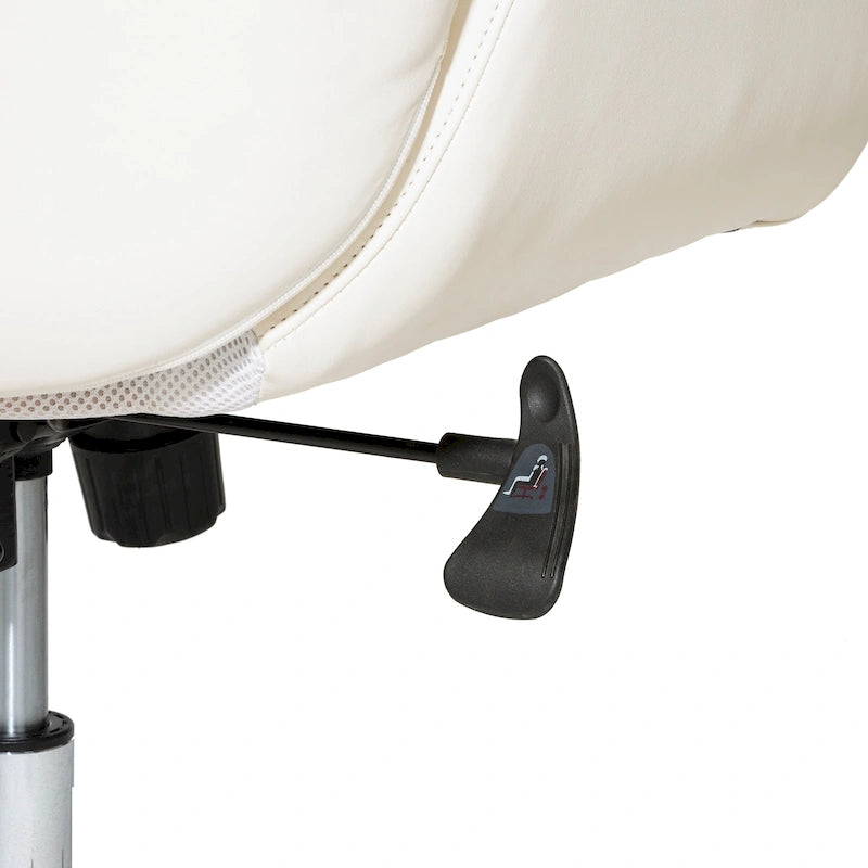 Silla de oficina giratoria ajustable de piel sintética de mediados de siglo de 48 pulgadas