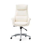 Silla de oficina giratoria ajustable de piel sintética de mediados de siglo de 48 pulgadas