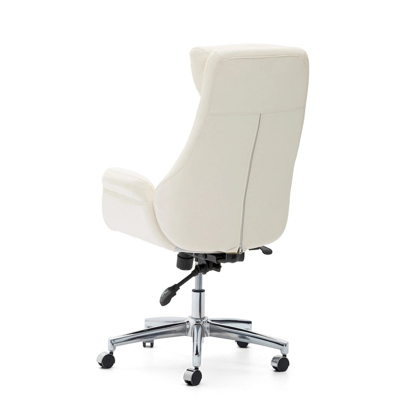 Silla de oficina giratoria ajustable de piel sintética de mediados de siglo de 48 pulgadas