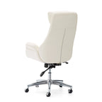 Silla de oficina giratoria ajustable de piel sintética de mediados de siglo de 48 pulgadas