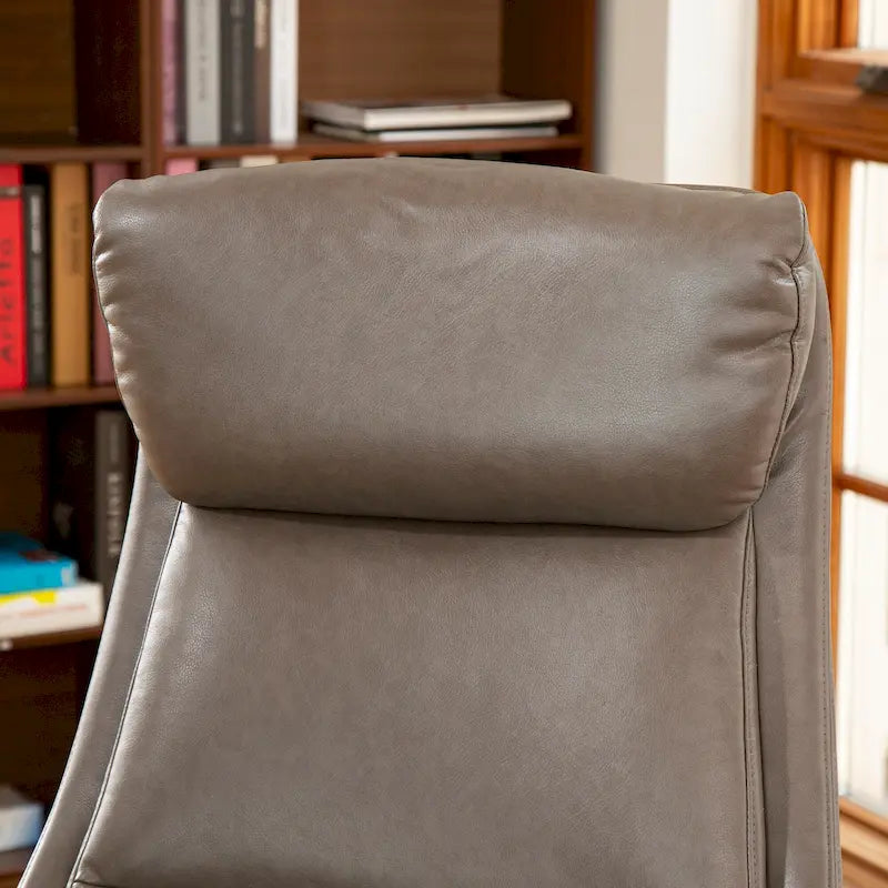 Silla de oficina giratoria ajustable de piel sintética de mediados de siglo de 48 pulgadas