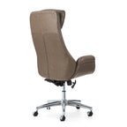 Silla de oficina giratoria ajustable de piel sintética de mediados de siglo de 48 pulgadas