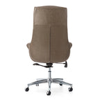 Silla de oficina giratoria ajustable de piel sintética de mediados de siglo de 48 pulgadas