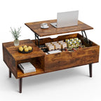 Mesa de centro, mesa de centro elevable de madera con estante de almacenamiento, mesa de comedor con tablero elevable para sala de estar, oficina
