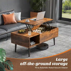 Mesa de centro, mesa de centro elevable de madera con estante de almacenamiento, mesa de comedor con tablero elevable para sala de estar, oficina