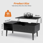 Mesa de centro, mesa de centro elevable de madera con estante de almacenamiento, mesa de comedor con tablero elevable para sala de estar, oficina