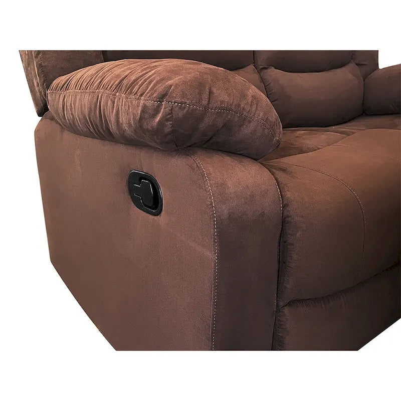 Sofá seccional reclinable manual de 5 piezas de poliéster/gamuza de 93 pulgadas de ancho