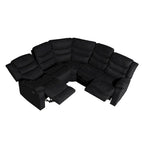 Sofá seccional reclinable manual de 5 piezas de poliéster/gamuza de 93 pulgadas de ancho