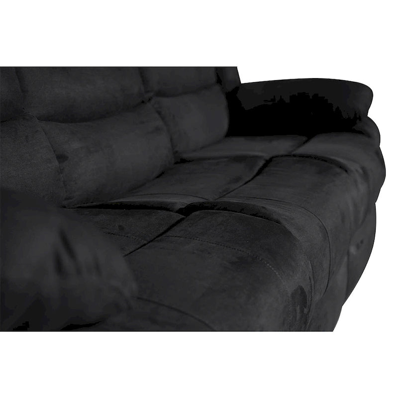 Sofá seccional reclinable manual de 5 piezas de poliéster/gamuza de 93 pulgadas de ancho