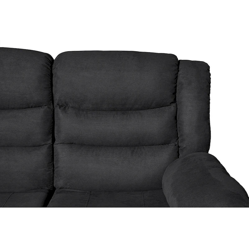 Sofá seccional reclinable manual de 5 piezas de poliéster/gamuza de 93 pulgadas de ancho