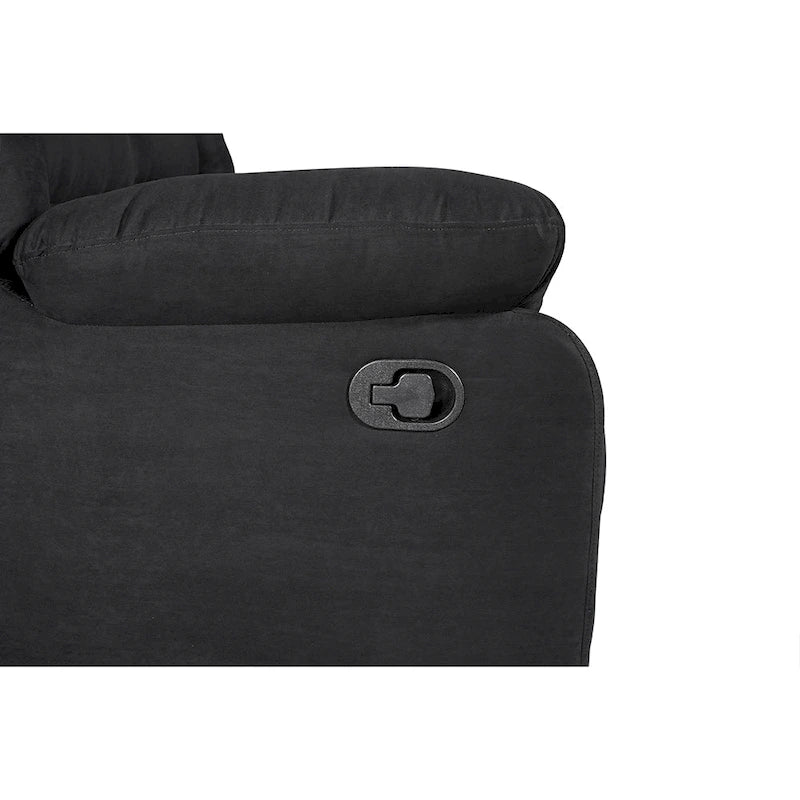 Sofá seccional reclinable manual de 5 piezas de poliéster/gamuza de 93 pulgadas de ancho