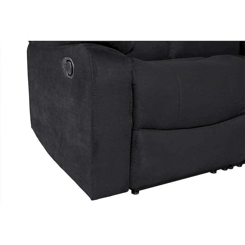 Sofá seccional reclinable manual de 5 piezas de poliéster/gamuza de 93 pulgadas de ancho