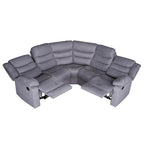 Sofá seccional reclinable manual de 5 piezas de poliéster/gamuza de 93 pulgadas de ancho
