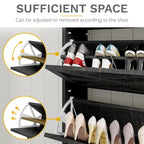 Zapatero de Granja con 2 Cajones Abatibles para 16 Pares, Mueble para Zapatos de Entrada con Banco