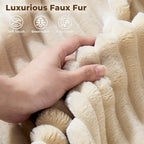 Sofá de doble diván de felpa larga que no requiere montaje